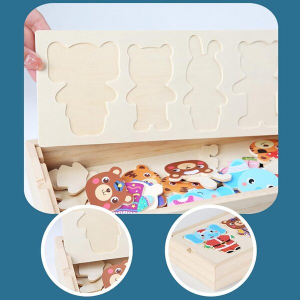 Magnetische Holzpuzzlepuppen für Kinder – kreatives und sicheres Lernspiel