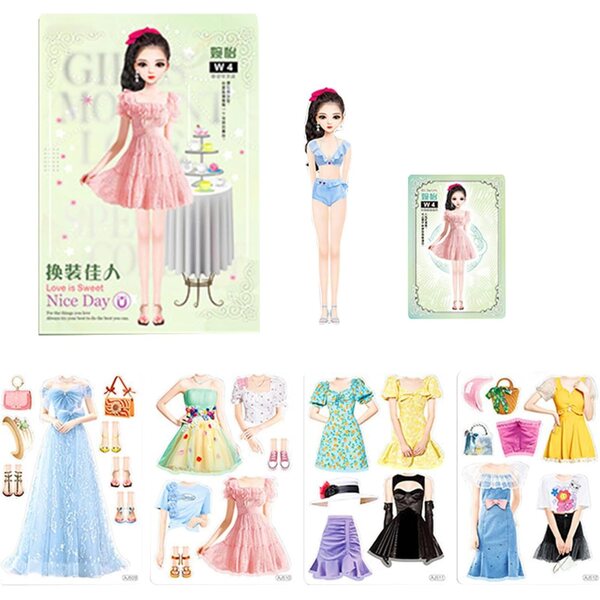 Bambole Magnetiche da Vestire per Bambini - Kit Educativo Principessa in Carta