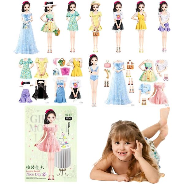 Magnetische Papierpuppe zum Verkleiden als Prinzessin – kreatives und lehrreiches Spiel für Mädchen