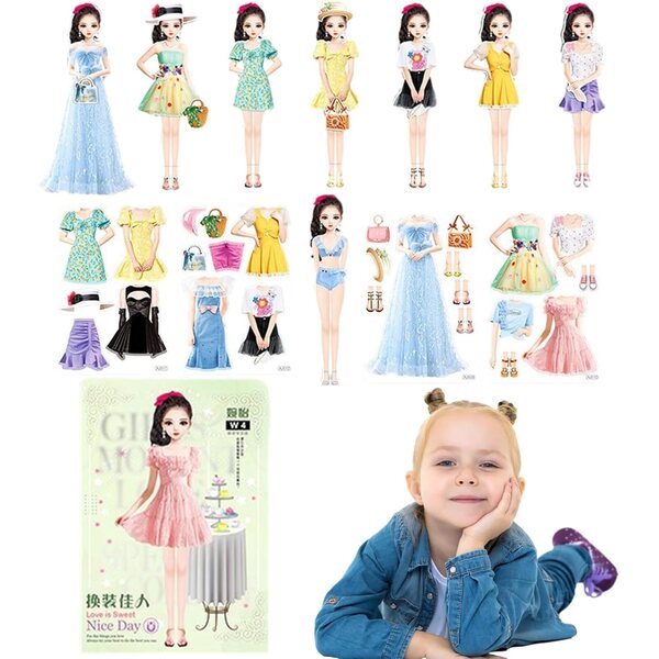 Magnetische Papierpuppe zum Verkleiden als Prinzessin – kreatives und lehrreiches Spiel für Mädchen