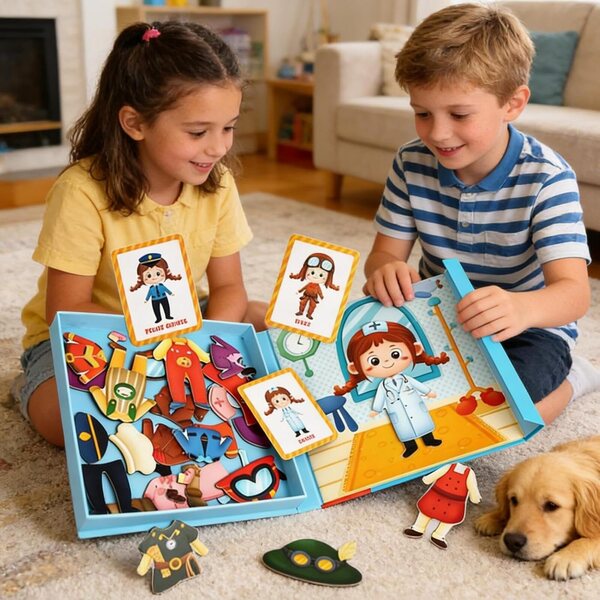 Magnetisches Puzzle zum Verkleiden von Kindern im Alter von 3–6 Jahren – kreatives und lehrreiches DIY-Spiel