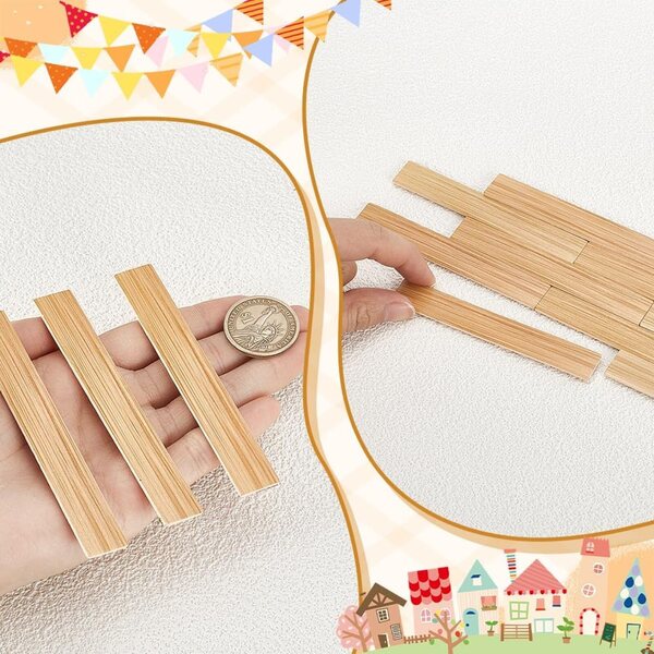 AHANDMAKER 40 pavimenti autoadesivi in legno per casa delle bambole scala 1:12