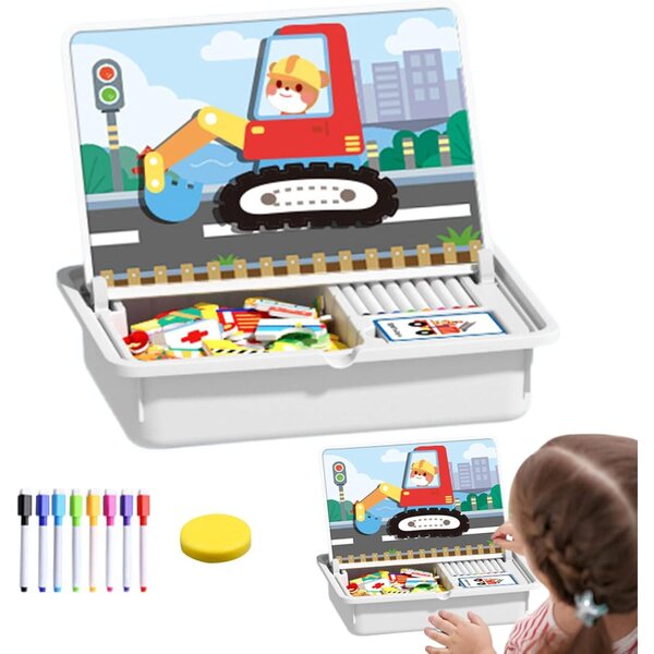 Doppelseitiges Magnetpuzzle – kreatives und tragbares Lernspiel für Kinder im Vorschulalter