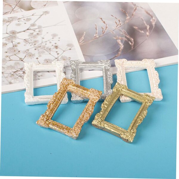 Set mit 10 Mini-Vintage-Harzrahmen für Fotos und Schmuck, Heimdekoration