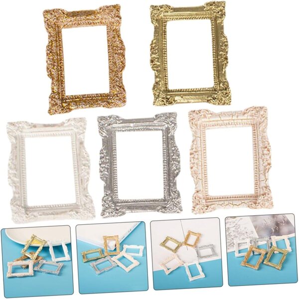 Set mit 10 Mini-Vintage-Harzrahmen für Fotos und Schmuck, Heimdekoration