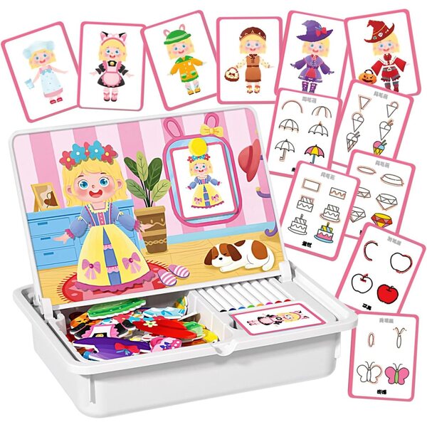 Pädagogisches magnetisches Holzpuzzle für Kinder ab 3 Jahren – kreatives Brettspiel