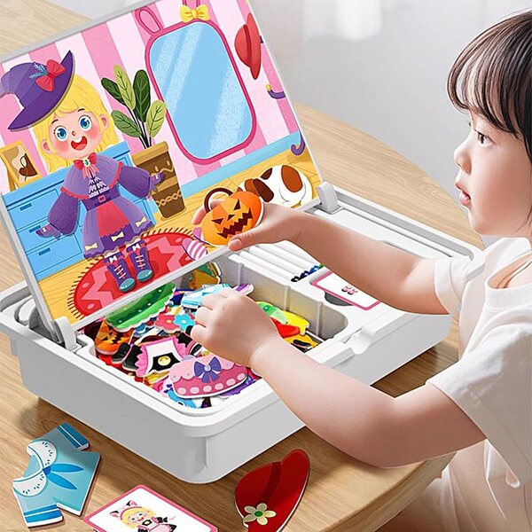 Pädagogisches magnetisches Holzpuzzle für Kinder ab 3 Jahren – kreatives Brettspiel