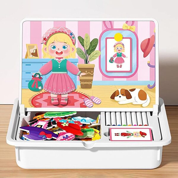 Pädagogisches magnetisches Holzpuzzle für Kinder ab 3 Jahren – kreatives Brettspiel