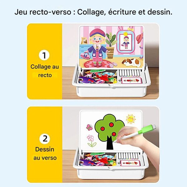 Pädagogisches magnetisches Holzpuzzle für Kinder ab 3 Jahren – kreatives Brettspiel