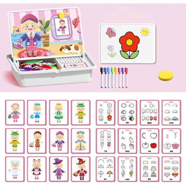 Pädagogisches magnetisches Holzpuzzle für Kinder ab 3 Jahren – kreatives Brettspiel
