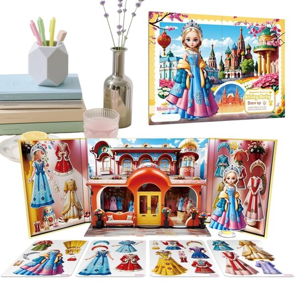 Magnetic Dress Up: Magnetisches Spiel für Mädchen mit Aufklebern und Prinzessinnen-Outfits