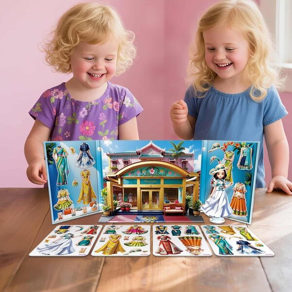 Magnetische Papierpuppen-Prinzessinnen-Anziehspiele – Lernspiel für Mädchen