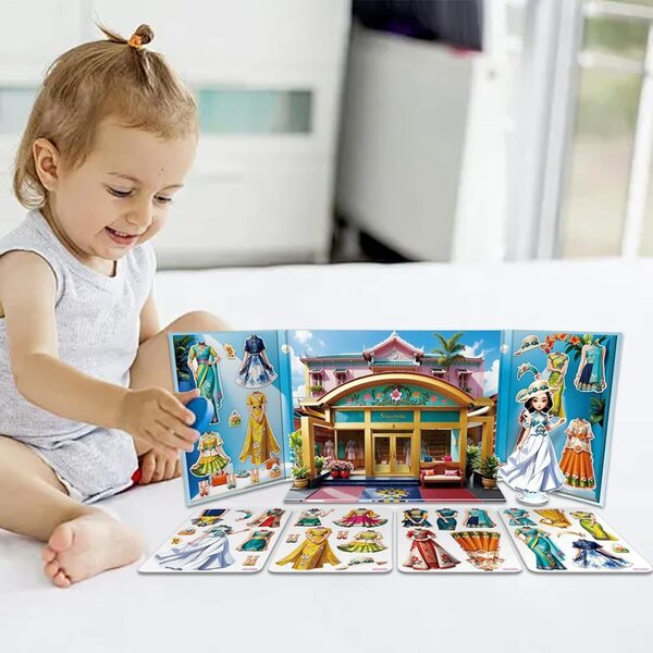 Magnetische Papierpuppen-Prinzessinnen-Anziehspiele – Lernspiel für Mädchen