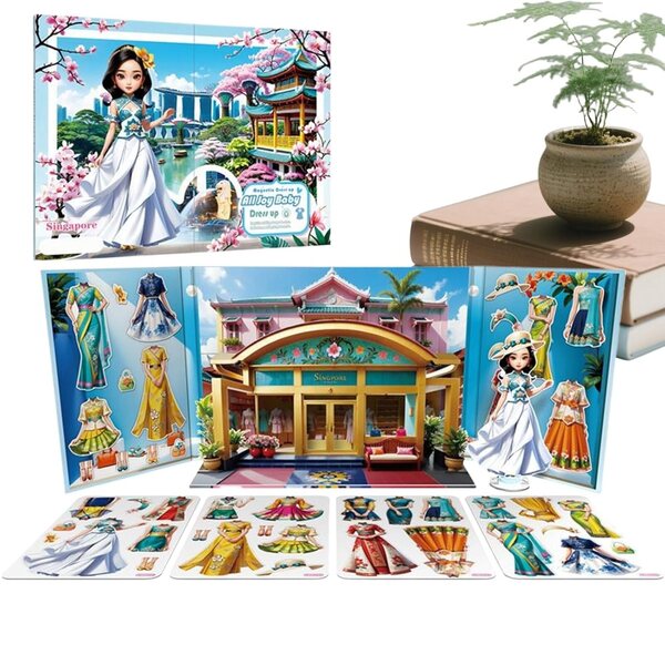 Magnetische Papierpuppen-Prinzessinnen-Anziehspiele – Lernspiel für Mädchen