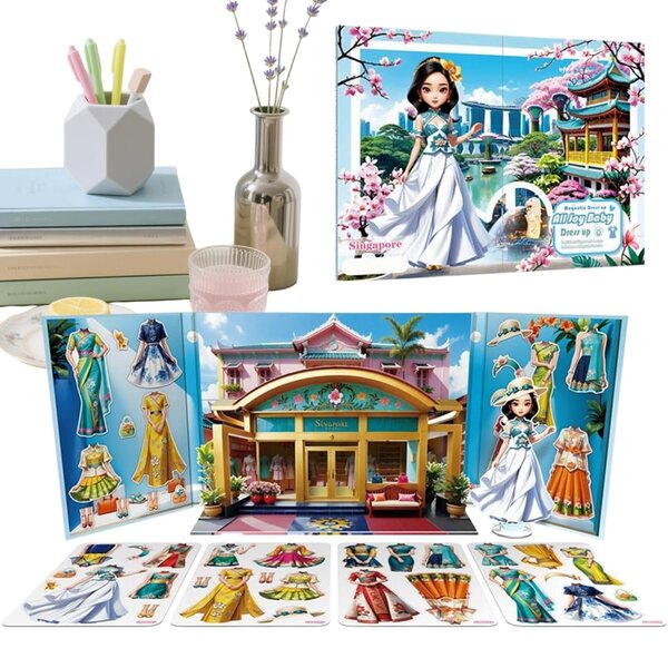 Magnetische Papierpuppen-Prinzessinnen-Anziehspiele – Lernspiel für Mädchen