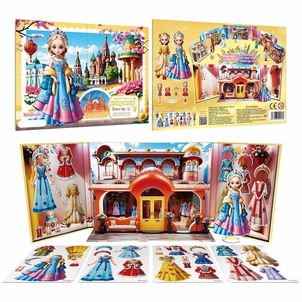 Magnetische Prinzessinnen-Anziehspiele – Lernpuzzles und Aufkleber für Mädchen