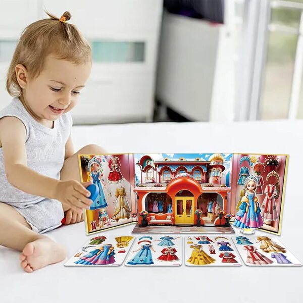 Magnetische Prinzessinnen-Anziehspiele – Lernpuzzles und Aufkleber für Mädchen