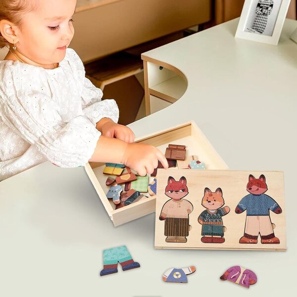 Holzpuzzle Tier-Anziehspiele für Kinder – kreatives Lernspiel