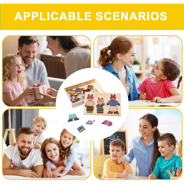 Holzpuzzle Tier-Anziehspiele für Kinder – kreatives Lernspiel