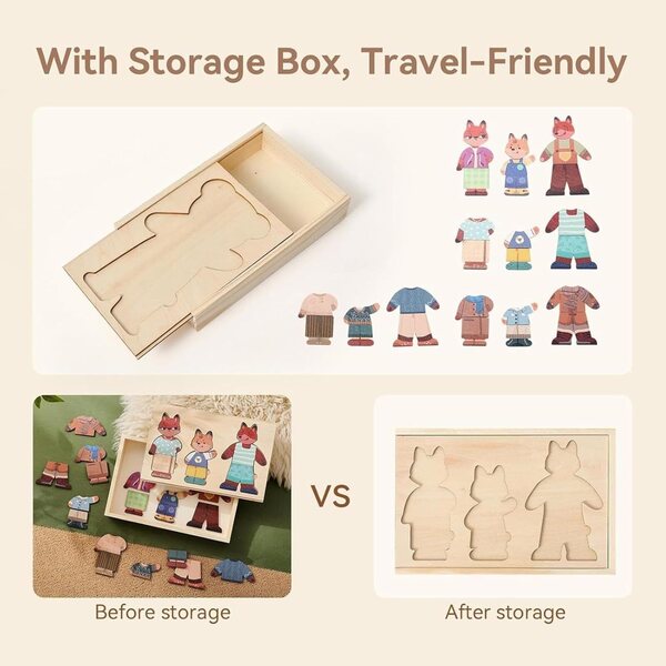 Holzpuzzle Tier-Anziehspiele für Kinder – kreatives Lernspiel