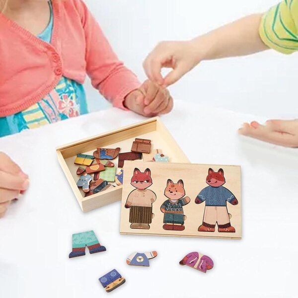 Holzpuzzle Tier-Anziehspiele für Kinder – kreatives Lernspiel