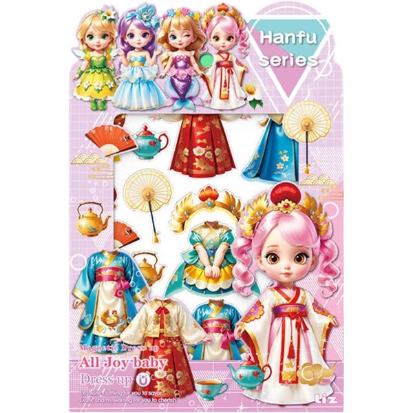 Magnetisches Prinzessinnen-Puppenset zum Anziehen aus Acryl zum Lernen und Spielen