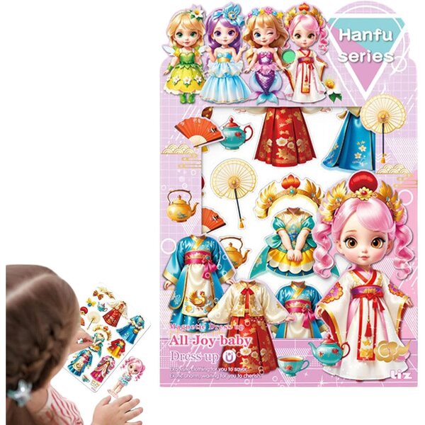Magnetisches Prinzessinnen-Puppenset zum Anziehen aus Acryl zum Lernen und Spielen