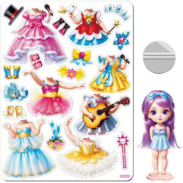 Magnetische Anziehpuppen für Kinder – Kreatives Prinzessinnen-Set mit magnetischen Kleidern