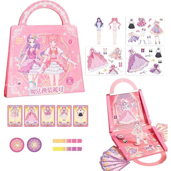 Magnetisches Spielset zum Verkleiden von Prinzessinnen mit Kleidung und Accessoires, kreatives tragbares Buch