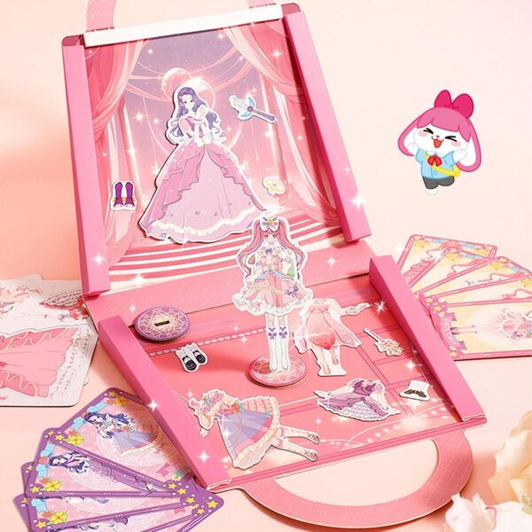 Magnetisches Spielset zum Verkleiden von Prinzessinnen mit Kleidung und Accessoires, kreatives tragbares Buch