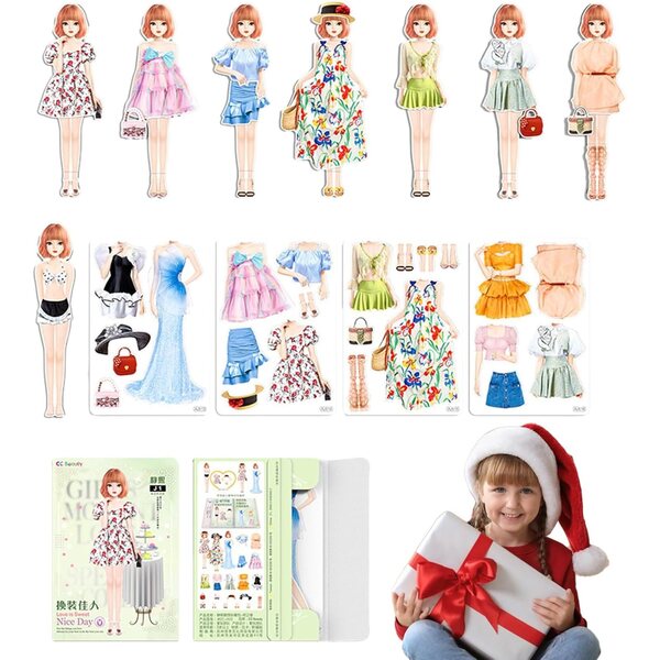 Magnetische Aufkleber zum Ankleiden von Puppen – kreatives Modeset für Kinder im Alter von 3–12 Jahren