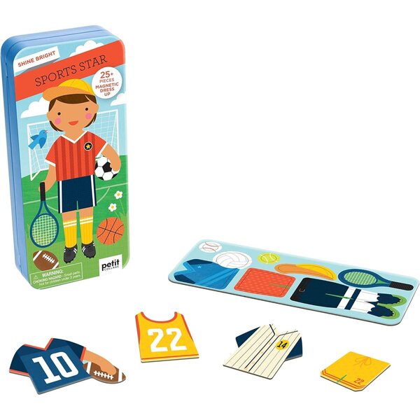Petit Collage Shine Bright Sports Star - Set Gioco Magnetico Bambini 3+