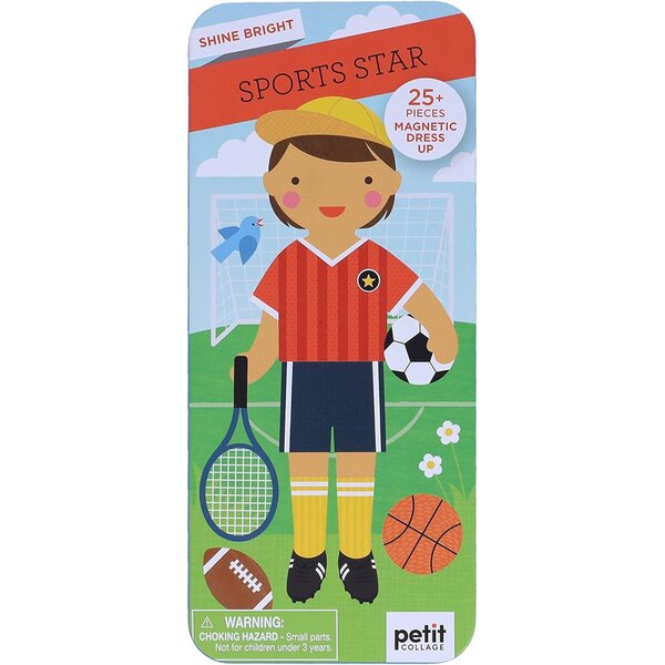 Petit Collage Shine Bright Sports Star - Set Gioco Magnetico Bambini 3+