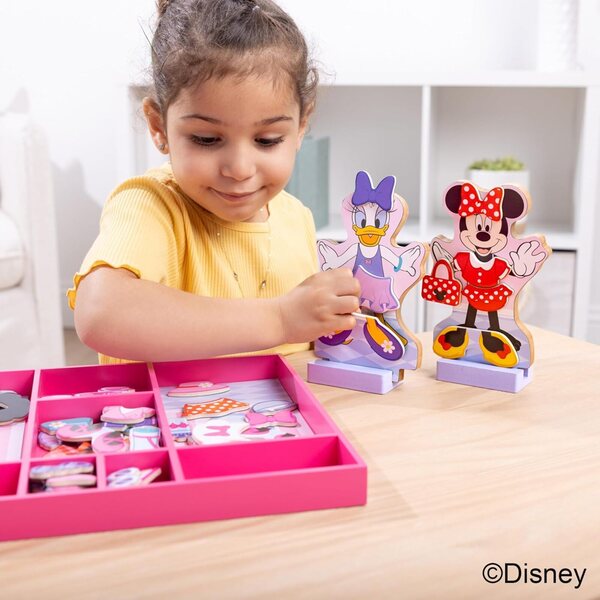 Melissa & Doug Disney Minnie und Daisy – Magnetische Holzpuppen 52 Stück FSC