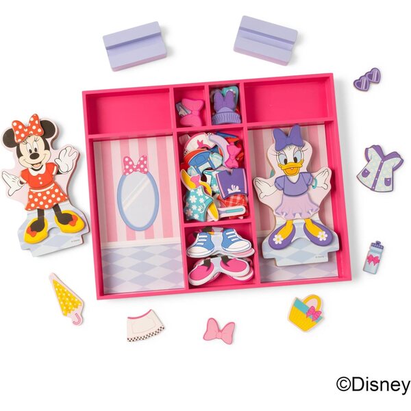 Melissa & Doug Disney Minnie und Daisy – Magnetische Holzpuppen 52 Stück FSC