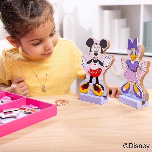 Melissa & Doug Disney Minnie und Daisy – Magnetische Holzpuppen 52 Stück FSC