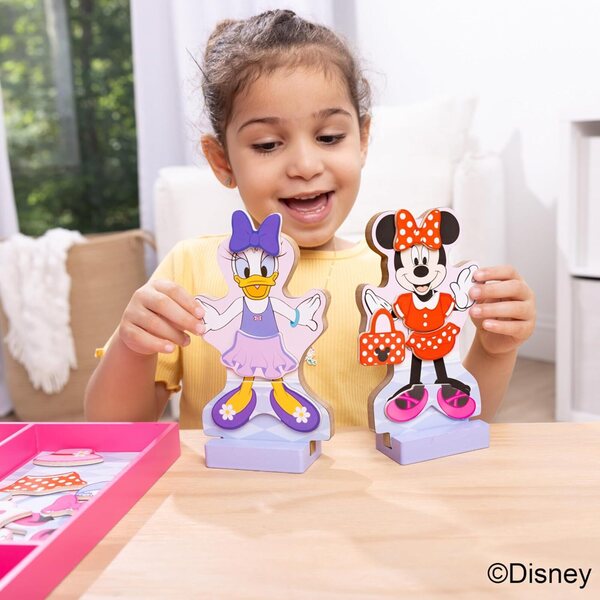 Melissa & Doug Disney Minnie und Daisy – Magnetische Holzpuppen 52 Stück FSC