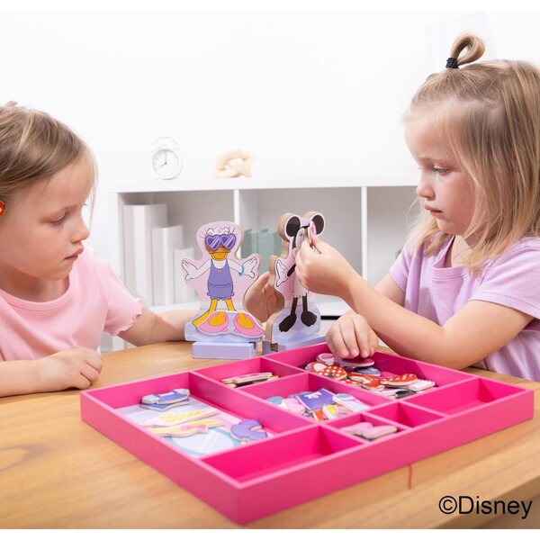 Melissa & Doug Disney Minnie und Daisy – Magnetische Holzpuppen 52 Stück FSC