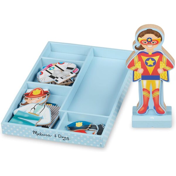 Melissa & Doug Julia – Magnetische Holzpuppe mit 24 Teilen zum Anziehen