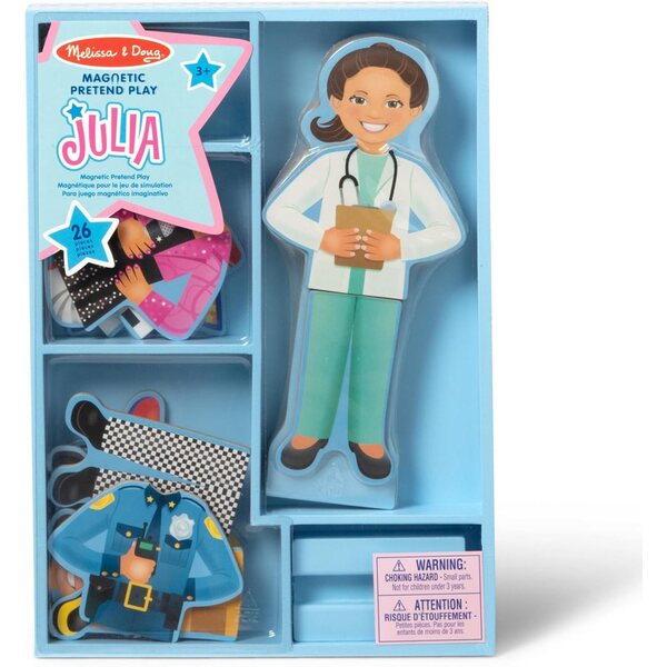 Melissa & Doug Julia – Magnetische Holzpuppe mit 24 Teilen zum Anziehen