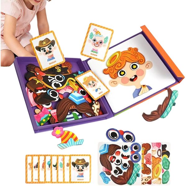 Magnetisches Anziehpuzzle für Kinder von 3–6 Jahren, lehrreiches und kreatives Brettspiel