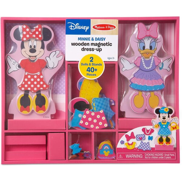 Magnetisches Holzspielset „Minnie & Daisy“ mit Kleidung und Accessoires von Melissa & Doug