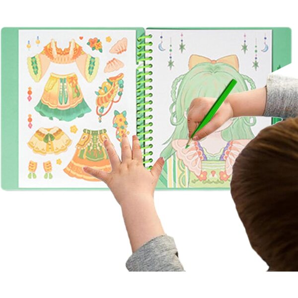 Aktivitätsnotizbuch zum Verkleiden von Prinzessinnen mit Aufklebern – kreativer Spaß für Mädchen