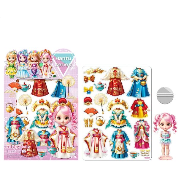 Bambole magnetiche da vestire per bambini - Principessa con vestiti in acrilico sicuri