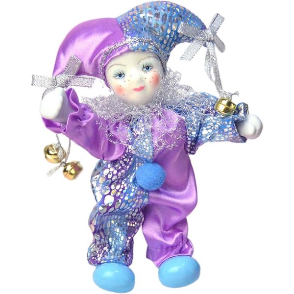 Bambola Clown in Porcellana 18 cm Decorazione Halloween e Collezione Mophrati