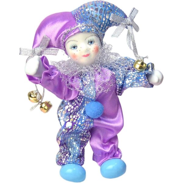 Bambola Clown in Porcellana 18 cm Decorazione Halloween e Collezione Mophrati
