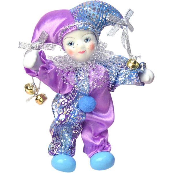 Bambola Clown in Porcellana 18 cm Decorazione Halloween e Collezione Mophrati