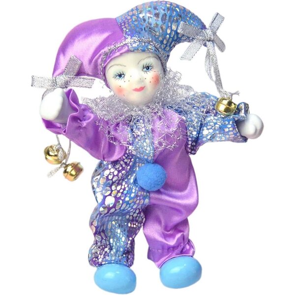 Bambola Clown in Porcellana 18 cm Decorazione Halloween e Collezione Mophrati