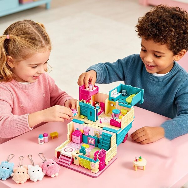Casa delle Bambole con Musica e Luci, Villa Giocattolo per Bambini da 3 Anni