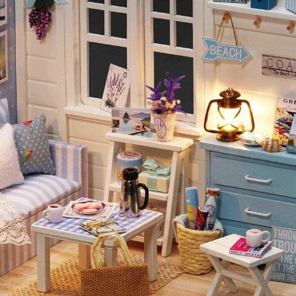 Irfora Casa delle Bambole Fai-da-Te con Luce LED, Kit Miniatura 3D in Legno per Bambini